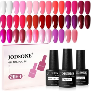 image:imageJODSONE 10 Colors Gel Nail Polish Set with Base Coat amp Top Coat White Pink Purple and Red Gel Polish for All Seasons Womens Holiday Gift20 ColorPink Red
