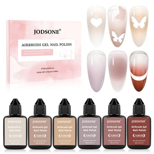 image:imageJODSONE 18ml Classic Airbrush Gel Nail Polish Set 6 Colors with White Red Blue Purple No Dilution Fine Mist Nail for Ombre Blush and French Manicure Designs Womens Holiday Gift6ColorAirbrush2