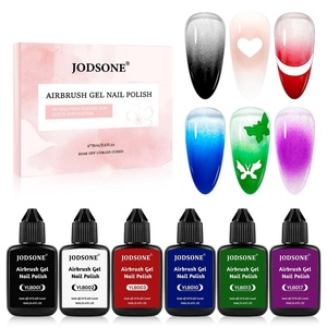 image:imageJODSONE 18ml Classic Airbrush Gel Nail Polish Set 6 Colors with White Red Blue Purple No Dilution Fine Mist Nail for Ombre Blush and French Manicure Designs Womens Holiday Gift6ColorAirbrush1