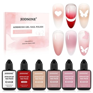 image:imageJODSONE 18ml Classic Airbrush Gel Nail Polish Set 6 Colors with White Red Blue Purple No Dilution Fine Mist Nail for Ombre Blush and French Manicure Designs Womens Holiday Gift6ColorAirbrush6