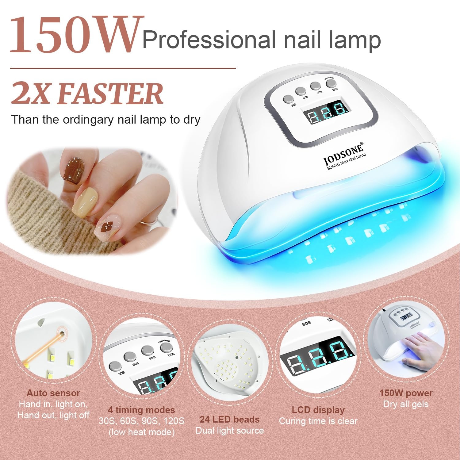 image:imageJODSONE 23 PCS Gel Nail Polish Set with Base Glossy and Matte Top Coat Multicolored Gel Nail Long Lasting Suitable for All Seasons32KITColor 7