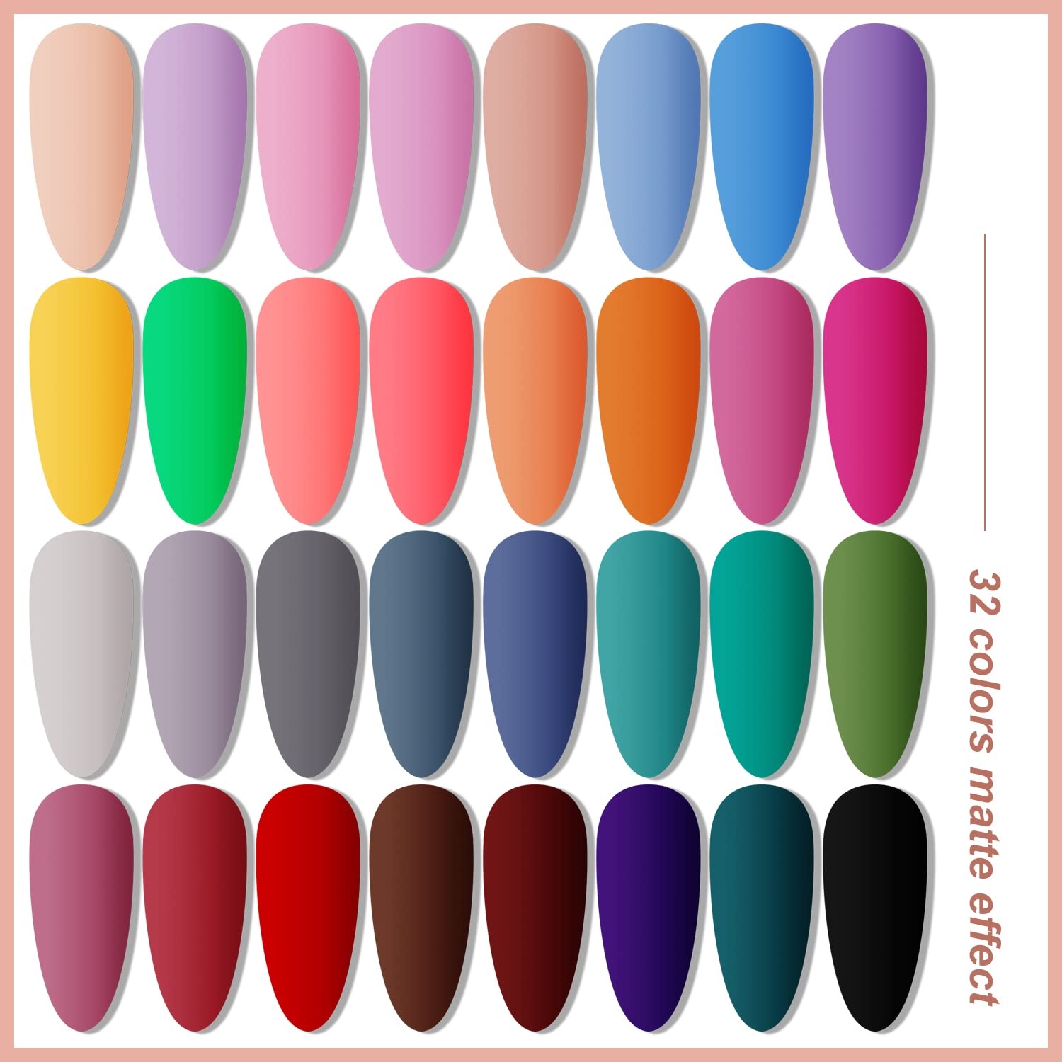 image:imageJODSONE 23 PCS Gel Nail Polish Set with Base Glossy and Matte Top Coat Multicolored Gel Nail Long Lasting Suitable for All Seasons32KITColor 7