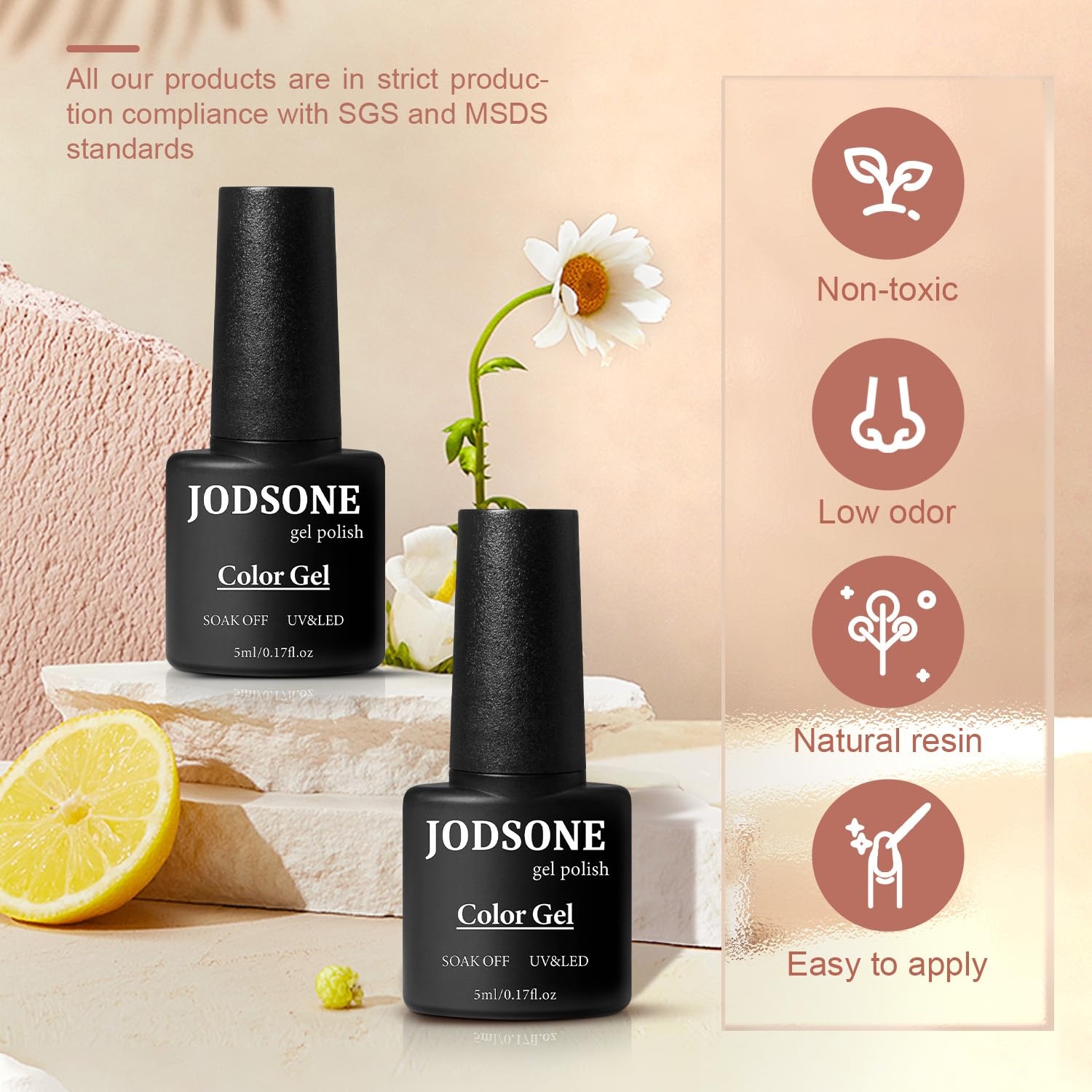 image:imageJODSONE 23 PCS Gel Nail Polish Set with Base Glossy and Matte Top Coat Multicolored Gel Nail Long Lasting Suitable for All Seasons32KITColor 7