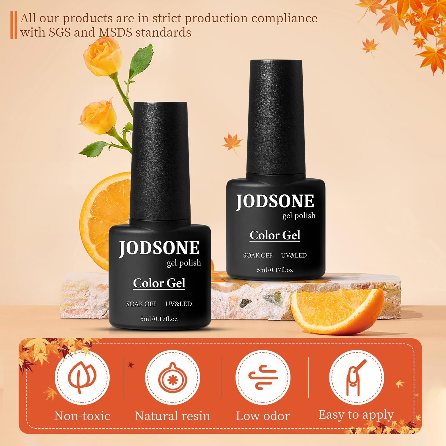 image:imageJODSONE 23 PCS Gel Nail Polish Set with Base Glossy and Matte Top Coat Multicolored Gel Nail Long Lasting Suitable for All Seasons32KITColor 8