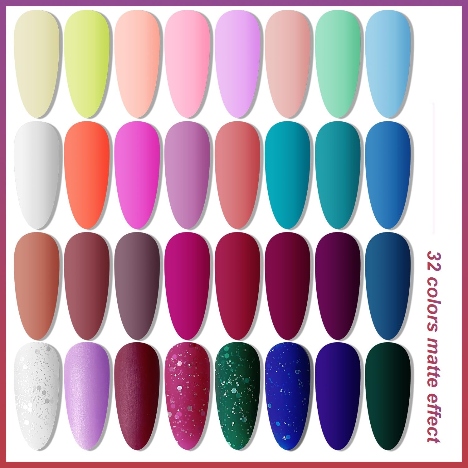image:imageJODSONE 23 PCS Gel Nail Polish Set with Base Glossy and Matte Top Coat Multicolored Gel Nail Long Lasting Suitable for All Seasonsgel color 05