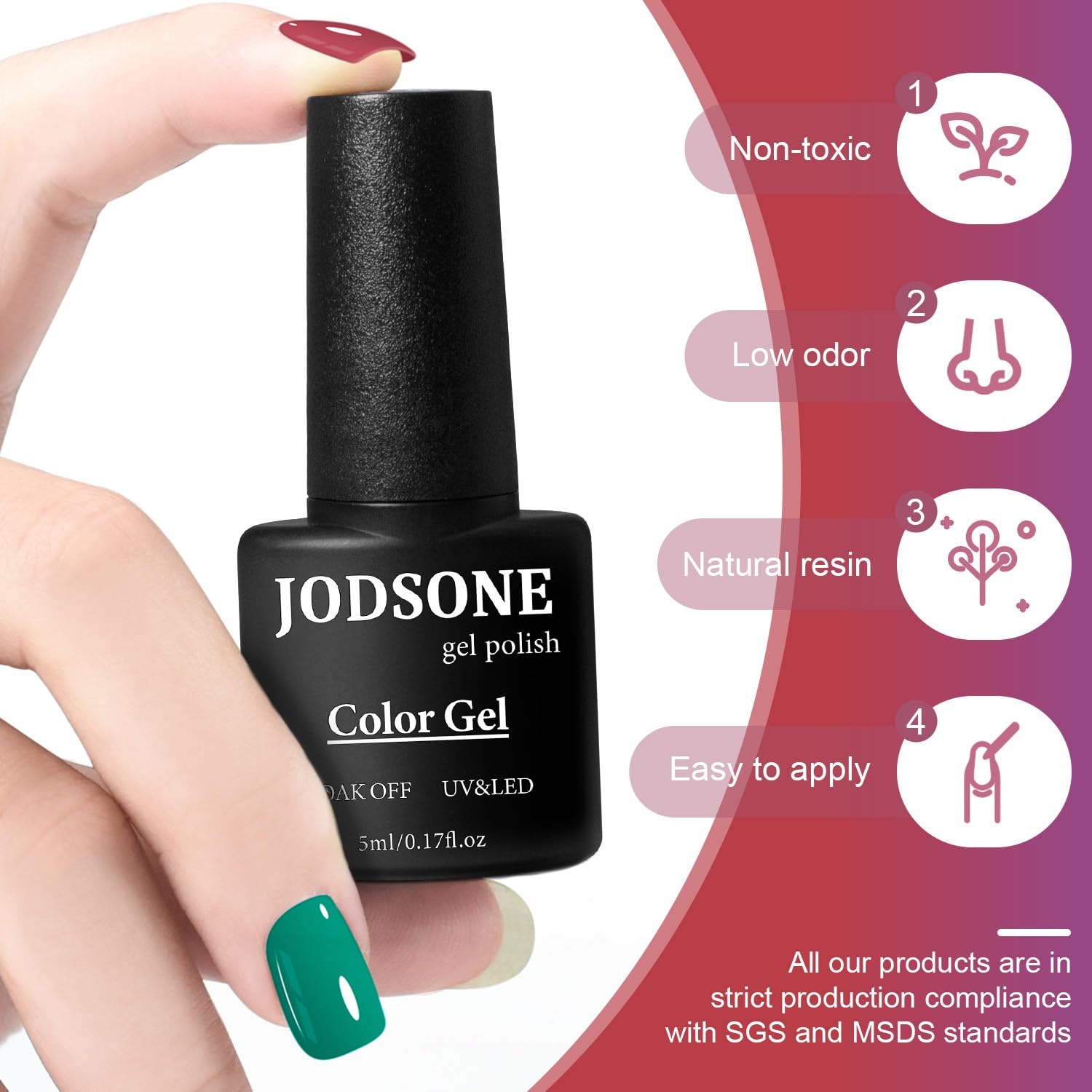 image:imageJODSONE 23 PCS Gel Nail Polish Set with Base Glossy and Matte Top Coat Multicolored Gel Nail Long Lasting Suitable for All Seasonsgel color 05