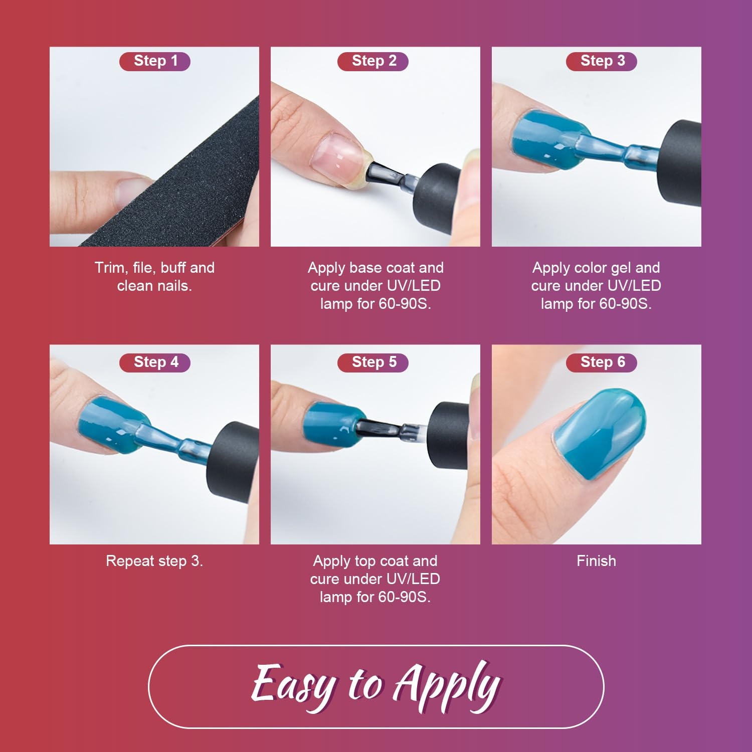 image:imageJODSONE 23 PCS Gel Nail Polish Set with Base Glossy and Matte Top Coat Multicolored Gel Nail Long Lasting Suitable for All Seasonsgel color 05