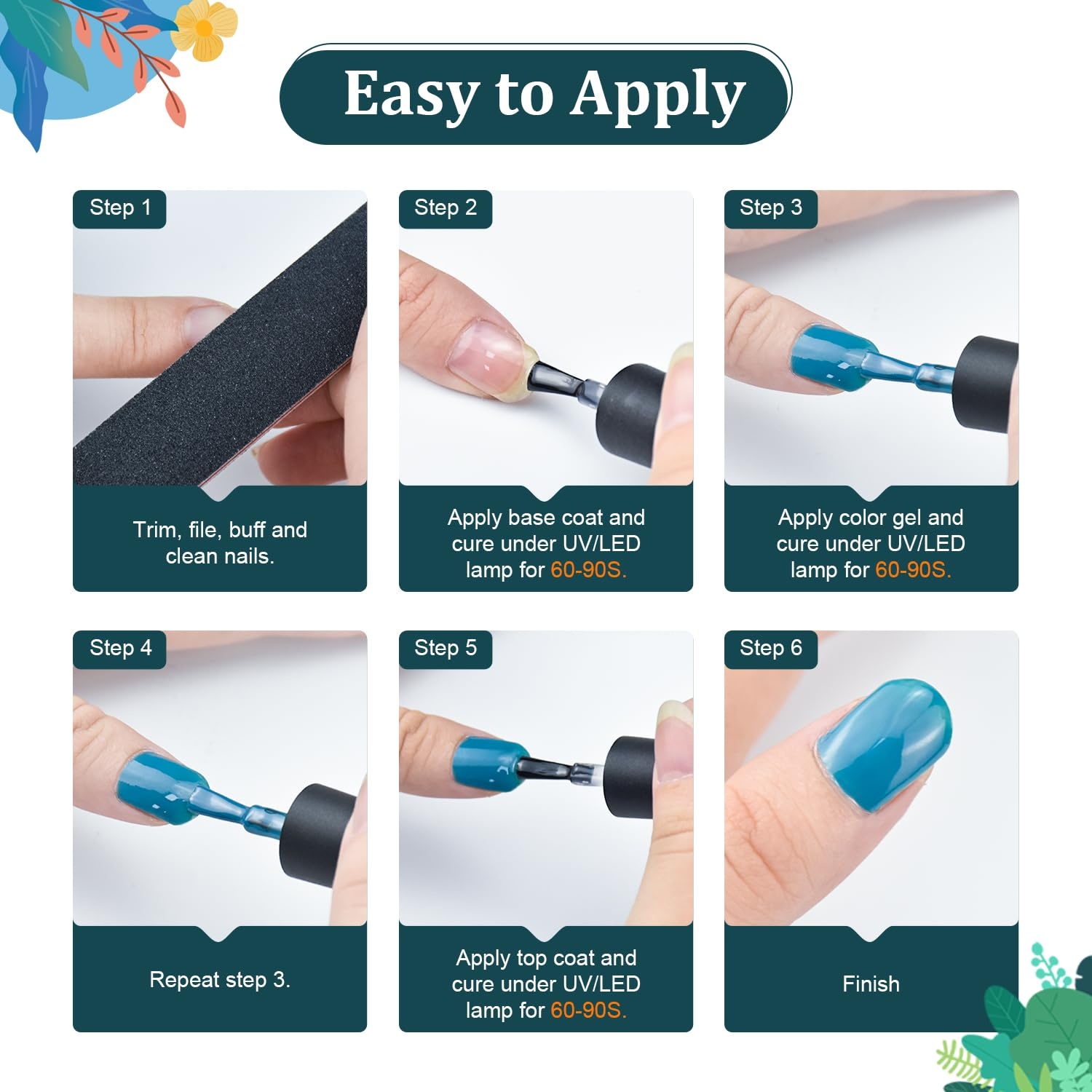 image:imageJODSONE 23 PCS Gel Nail Polish Set with Base Glossy and Matte Top Coat Multicolored Gel Nail Long Lasting Suitable for All Seasonswith glitter color series