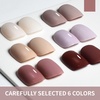 image:imageJODSONE 10ml Nude Pink Gel Nail Polish Set 6Colors Fast Drying amp Long Lasting Neutral Brown Red Purple Nail Polish and Top Coat Base Coat
