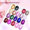 image:imageJODSONE 20 Glitter Color Gel Nail Polish Kit 3 Bottles of No Wipe Base Coat Glossy and Matte Top Coat Gel Polish Set High Shine Gorgeous20color set 10