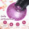 image:imageJODSONE 20 Glitter Color Gel Nail Polish Kit 3 Bottles of No Wipe Base Coat Glossy and Matte Top Coat Gel Polish Set High Shine Gorgeous20color set 12