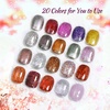 image:imageJODSONE 20 Glitter Color Gel Nail Polish Kit 3 Bottles of No Wipe Base Coat Glossy and Matte Top Coat Gel Polish Set High Shine Gorgeous20color set 12
