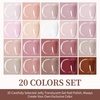 image:imageJODSONE 20 Glitter Color Gel Nail Polish Kit 3 Bottles of No Wipe Base Coat Glossy and Matte Top Coat Gel Polish Set High Shine Gorgeous20colorJellyset