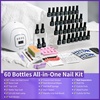 image:imageJODSONE 20 Glitter Color Gel Nail Polish Kit 3 Bottles of No Wipe Base Coat Glossy and Matte Top Coat Gel Polish Set High Shine Gorgeous60KITM5M