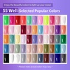 image:imageJODSONE 20 Glitter Color Gel Nail Polish Kit 3 Bottles of No Wipe Base Coat Glossy and Matte Top Coat Gel Polish Set High Shine Gorgeous60KITM5M