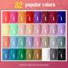 image:imageJODSONE 23 PCS Gel Nail Polish Set with Base Glossy and Matte Top Coat Multicolored Gel Nail Long Lasting Suitable for All Seasons32KIT 1G 01A