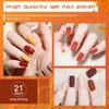 image:imageJODSONE 23 PCS Gel Nail Polish Set with Base Glossy and Matte Top Coat Multicolored Gel Nail Long Lasting Suitable for All Seasons32KITColor 8
