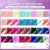 image:imageJODSONE 32 Colors Gel Nail Polish Kit with Base Coat Matte Glitter Top Coat Soak Off Manicure Tools Manicure Salon DIY at HomeB04