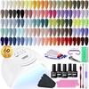 image:imageJODSONE 32 Colors Gel Nail Polish Kit with Base Coat Matte Glitter Top Coat Soak Off Manicure Tools Manicure Salon DIY at HomeB16