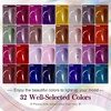 image:imageJODSONE 32 Colors Gel Nail Polish Kit with Base Coat Matte Glitter Top Coat Soak Off Manicure Tools Manicure Salon DIY at HomeB20