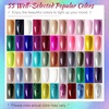 image:imageJODSONE 32 Colors Gel Nail Polish Kit with Base Coat Matte Glitter Top Coat Soak Off Manicure Tools Manicure Salon DIY at HomeB22