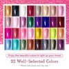 image:imageJODSONE 32 Colors Gel Nail Polish Kit with Base Coat Matte Glitter Top Coat Soak Off Manicure Tools Manicure Salon DIY at HomeB25