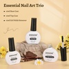 image:imageJODSONE 3Pcs 10ml Top and Base Coat Gel Nail Remover Set Gel Nail Remover for Quick and Easy at Home Removal U V Light Curing Required3Pcs 10MLTop Base Remover Set