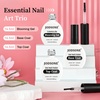 image:imageJODSONE 3Pcs 165ml Top Coat And Base Coat Set with Blooming Gel No Wipe Top Coat Base Blooming Gel for Spreading Effect Print Nail Painting Need U V Lamp Cured165ML Blooming Gel  BT