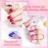 image:imageJODSONE 3Pcs 165ml Top Coat And Base Coat Set with Blooming Gel No Wipe Top Coat Base Blooming Gel for Spreading Effect Print Nail Painting Need U V Lamp Cured2Pcs 165ML Blooming Gel