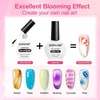image:imageJODSONE 3Pcs 165ml Top Coat And Base Coat Set with Blooming Gel No Wipe Top Coat Base Blooming Gel for Spreading Effect Print Nail Painting Need U V Lamp Cured165ML Blooming Gel