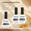 image:imageJODSONE 3Pcs 165ml Top Coat and Base Coat Set with Gel Nail Remover No Wipe Top Coat Base Need U V Lamp Cured Gel Nail Remover for Quick and Easy Removal At HomeGN010