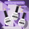 image:imageJODSONE 3Pcs 165ml Top Coat and Base Coat Set with Gel Nail Remover No Wipe Top Coat Base Need U V Lamp Cured Gel Nail Remover for Quick and Easy Removal At HomeGN001