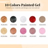 image:imageJODSONE 5ml Nail Art Gel Liner Set 10 Colors Gel Nail Polish Need U V Lamp Cured with Thin Brush Gift for Girls at Home Salon DesignPink Red Blue PurpleLB1001LB1010
