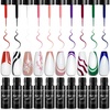 image:imageJODSONE 5ml Nail Art Gel Liner Set 10 Colors Gel Nail Polish Need U V Lamp Cured with Thin Brush Gift for Girls at Home Salon DesignPink Red Blue Purple10colors set2