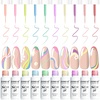 image:imageJODSONE 5ml Nail Art Gel Liner Set 10 Colors Gel Nail Polish Need U V Lamp Cured with Thin Brush Gift for Girls at Home Salon DesignPink Red Blue PurpleLB501LB510