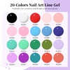 image:imageJODSONE 5ml Nail Art Gel Liner Set 10 Colors Gel Nail Polish Need U V Lamp Cured with Thin Brush Gift for Girls at Home Salon DesignPink Red Blue PurpleLB01LB20