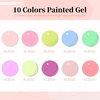 image:imageJODSONE 5ml Nail Art Gel Liner Set 10 Colors Gel Nail Polish Need U V Lamp Cured with Thin Brush Gift for Girls at Home Salon DesignPink Red Blue PurpleLB501LB510
