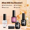 image:imageJODSONE 6 Bottels of 15ML Nail Primer Nail prep dehydrator Base Coat Top Coat Glossy Quick Drying Durable