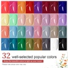 image:imageJODSONE Gel Nail Polish Kit with U V Light 32 Colors Gel Polish Nail Kit 4 Bottles of 15ML Nail Dehydrator Nail Primer Base Coat Top Coat Glossy Surface Quick Drying Durable