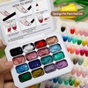 image:imageJODSONE Sponge Pat Painting Nail Gel Set 32 Colors with 100pcs Nail Sponges and 1 Grabber Pen Ombre Blush Nails Drawing DIY Nail Art U VLED Curing