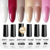 image:imageJODSONE 10ml Glitter Gel Nail Polish Set 6Colors Red Glitter Pink White Gel Polish All Seasons Neutral Soak off LED Lamp Manicure Set for Nail Art