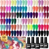 image:imageJODSONE 12 PCS Gel Nail Polish Set with Base Coat and Top Coat Limited Red Pink High Gloss Fashion Gifts for Women amp Girls60SET 05