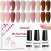 image:imageJODSONE 20 Glitter Color Gel Nail Polish Kit 3 Bottles of No Wipe Base Coat Glossy and Matte Top Coat Gel Polish Set High Shine Gorgeous10COLORBuilder GelBG