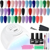 image:imageJODSONE 23 PCS Gel Nail Polish Set with Base Glossy and Matte Top Coat Multicolored Gel Nail Long Lasting Suitable for All Seasons20KITSUN1G01A