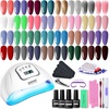 image:imageJODSONE 23 PCS Gel Nail Polish Set with Base Glossy and Matte Top Coat Multicolored Gel Nail Long Lasting Suitable for All Seasonswith glitter color series