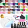 image:imageJODSONE 60 PCS Gel Nail Polish Kit with U V Light 4 Bottles of 15ML Nail Dehydrator Nail Primer Base Coat Top Coat Glossy Surface Quick Drying Durable