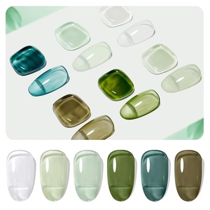 image:imageJODSONE 10ml 6 Colors Jelly Gel Nail Polish Set Ocean Blue Turquoise Gel Polish with Crystal Long Lasting All Seasons Need U V LampGD241GD246