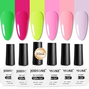 image:imageJODSONE 10ml Green Gel Nail Polish Set 6Colors Long Lasting Neutral Green Pale Lacquer Glossy Art for Nail and Salon Need U V LampB4247