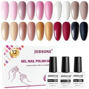 image:imageJODSONE 12 PCS Gel Nail Polish Set with Base Coat and Top Coat Limited Red Pink High Gloss Fashion Gifts for Women amp Girls10Color10