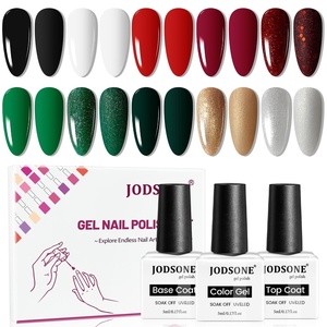 image:imageJODSONE 12 PCS Gel Nail Polish Set with Base Coat and Top Coat Limited Red Pink High Gloss Fashion Gifts for Women amp Girls10ColorCD
